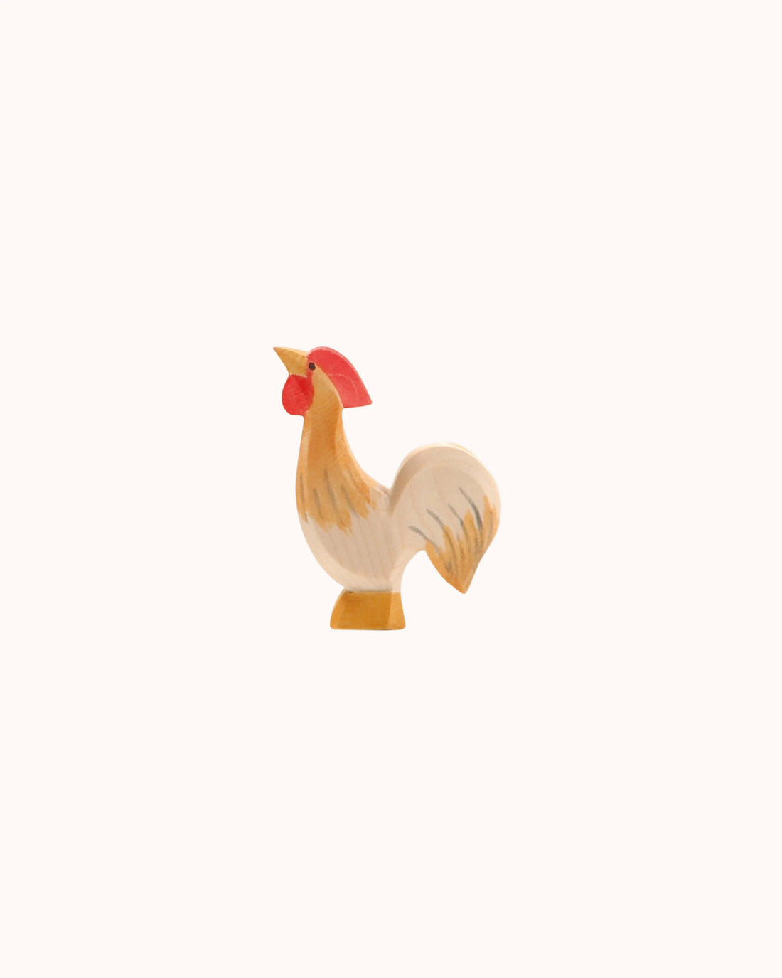 Holzfigur Hahn ocker
