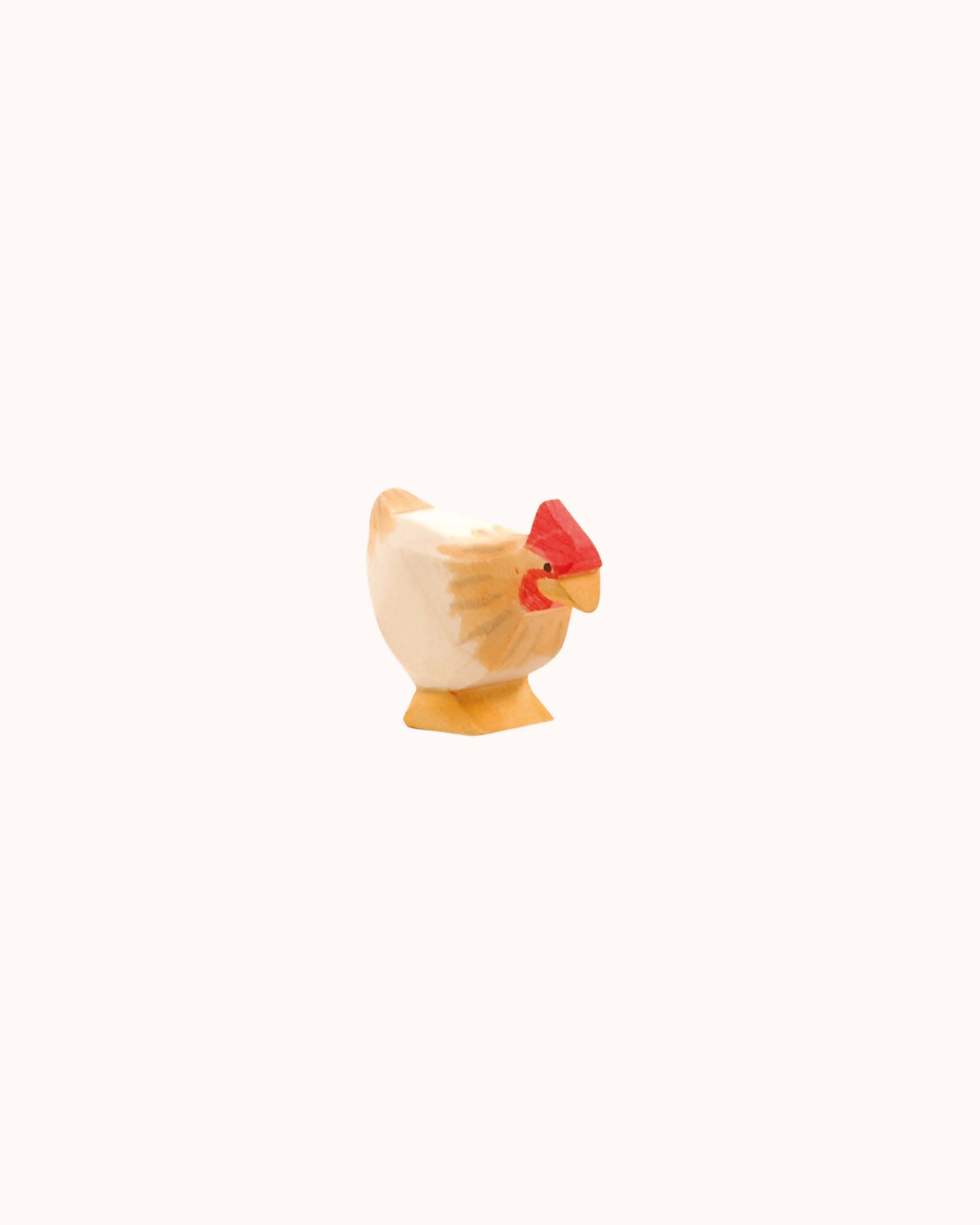 Holzfigur Huhn ocker