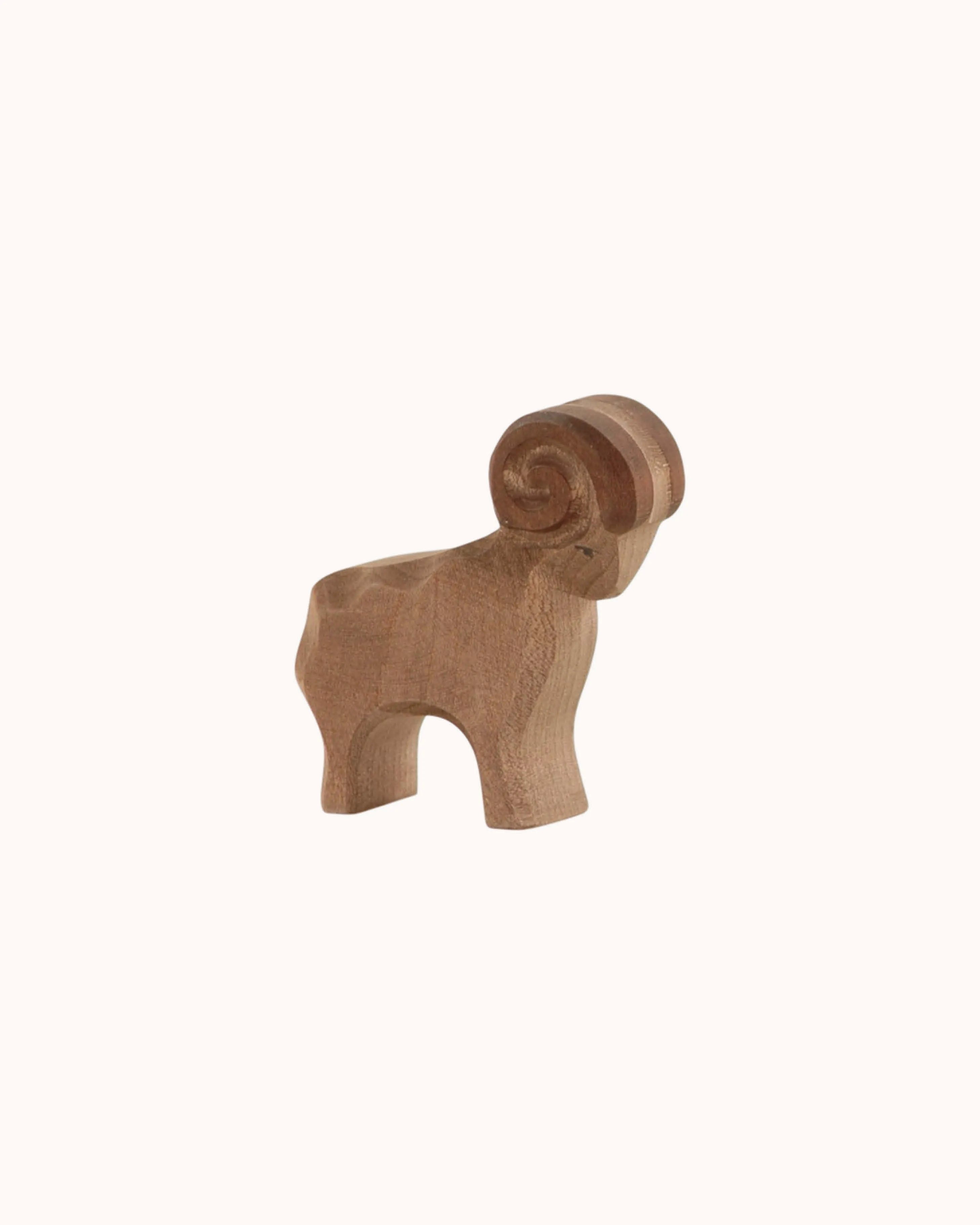 Wooden Figure Ram brown