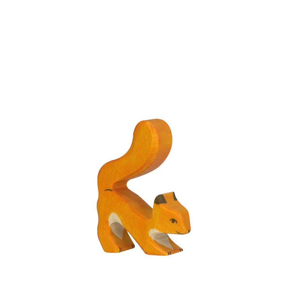 Holzfigur, spielendes Eichhörnchen