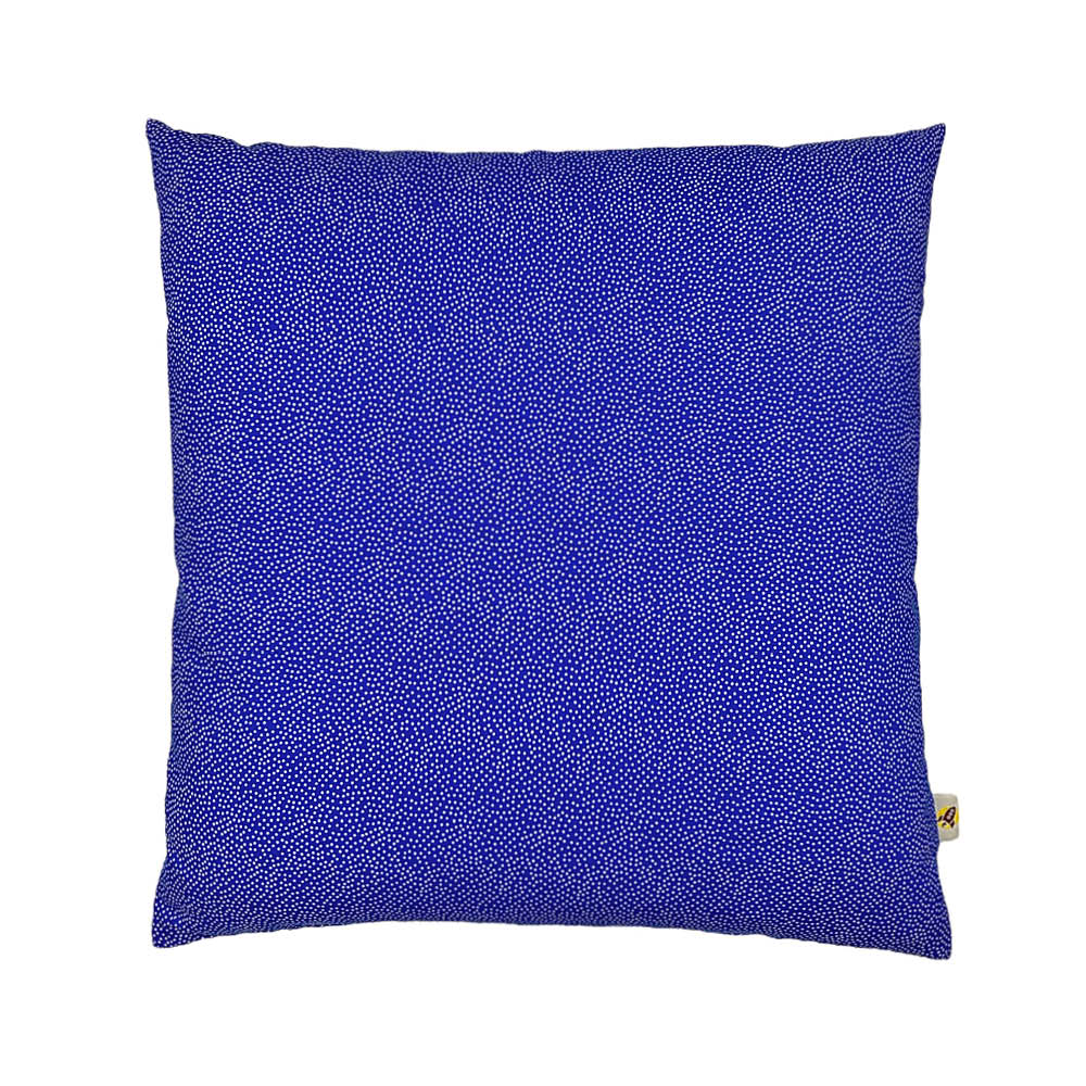 Coussin Humpty Dumpty bleu foncé à pois blancs