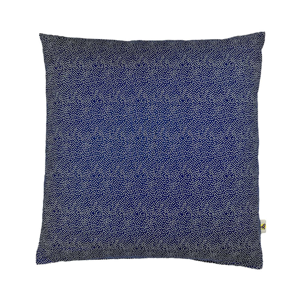 Coussin Humpty Dumpty bleu marine à pois blancs
