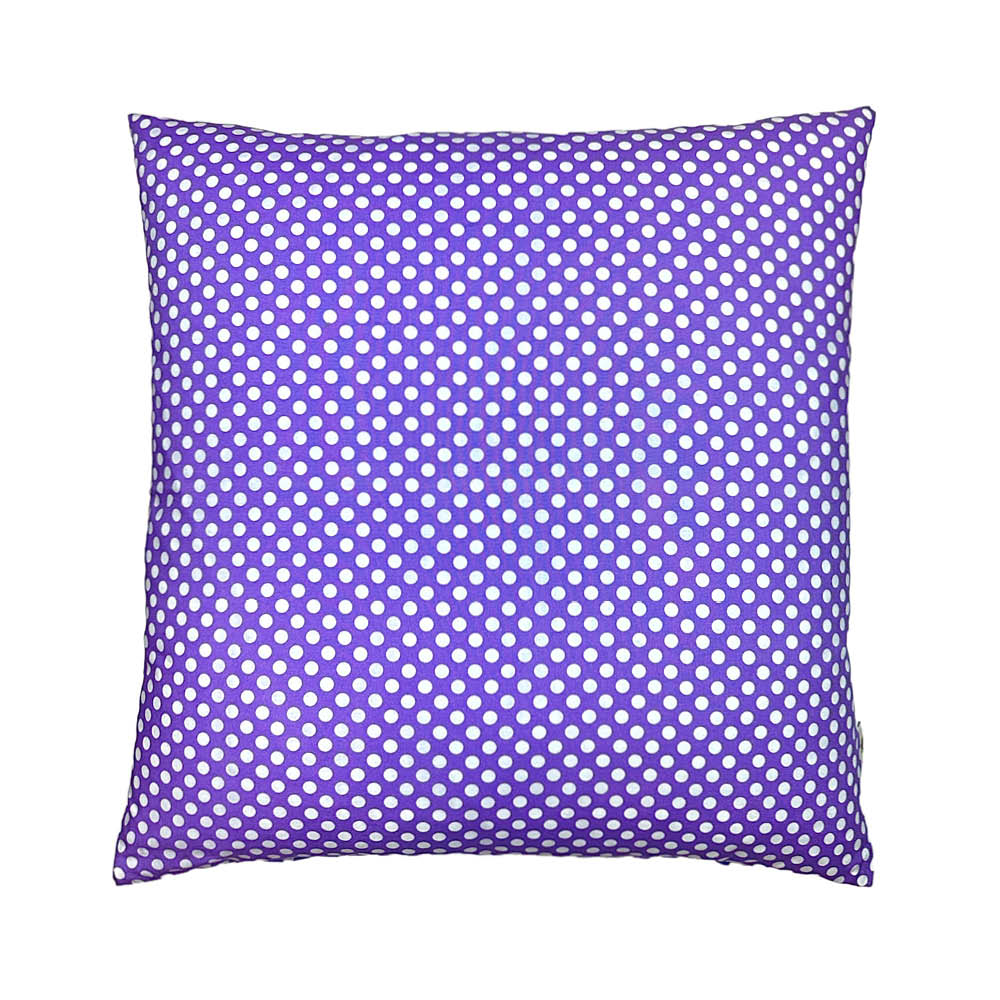 Coussin Humpty Dumpty en violet à pois blancs