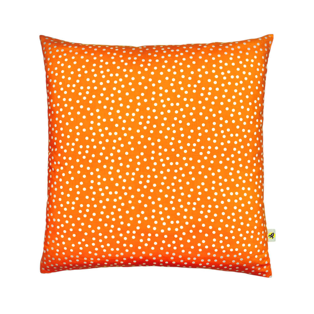 Coussin Humpty Dumpty en orange à pois blancs
