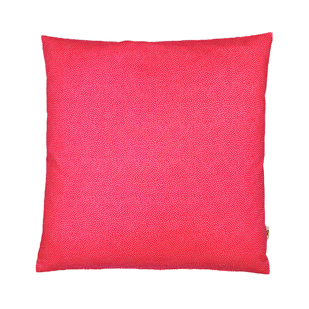 Coussin Humpty Dumpty en rouge clair à pois blancs