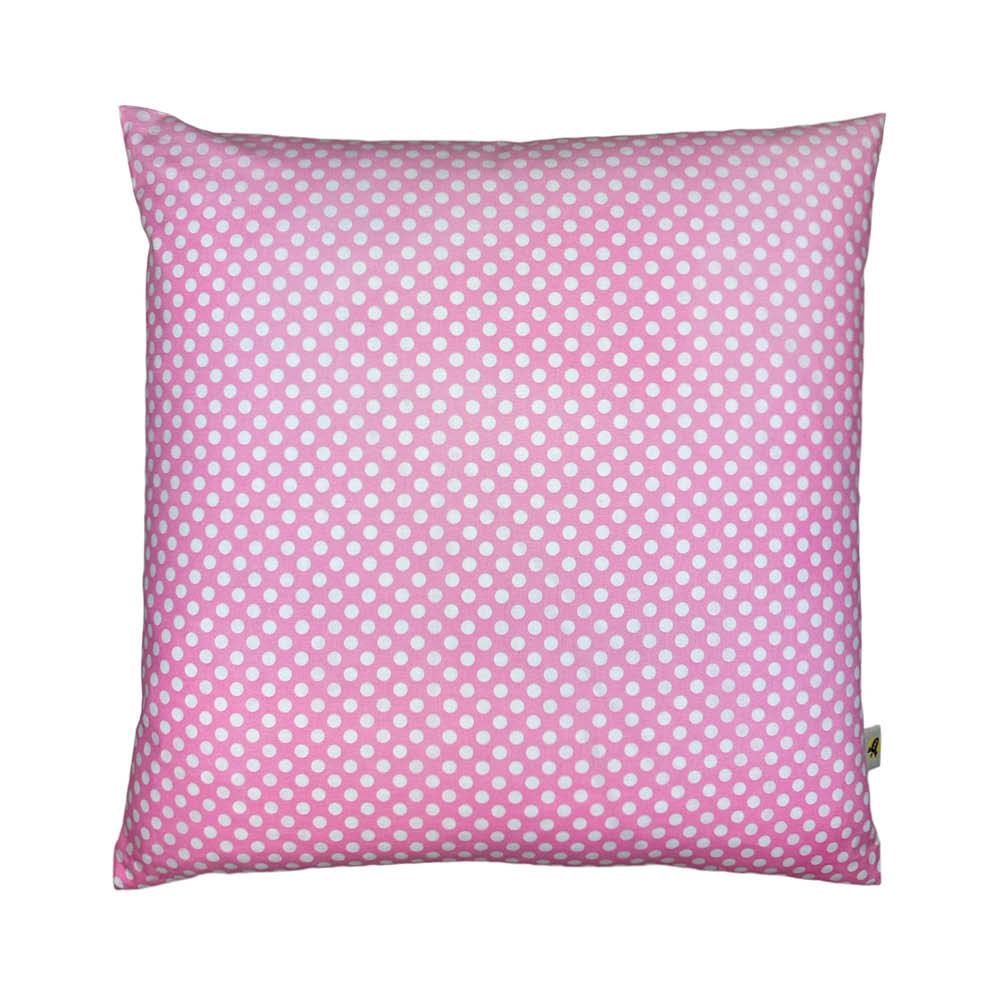 Coussin Humpty Dumpty en rose à pois blancs
