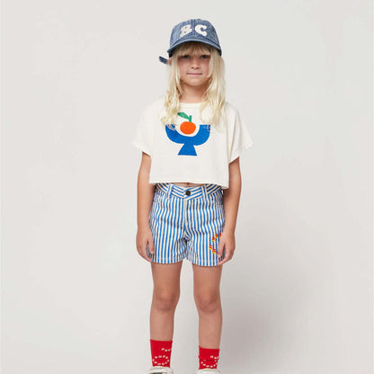 Jeans Shorts in hellblau gestreift