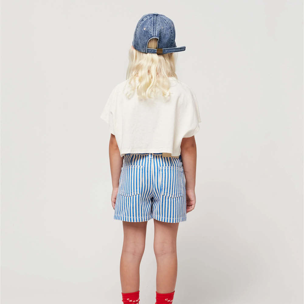 Jeans Shorts in hellblau gestreift