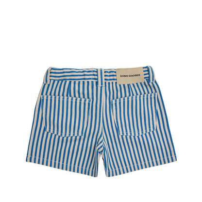 Jeans Shorts in hellblau gestreift
