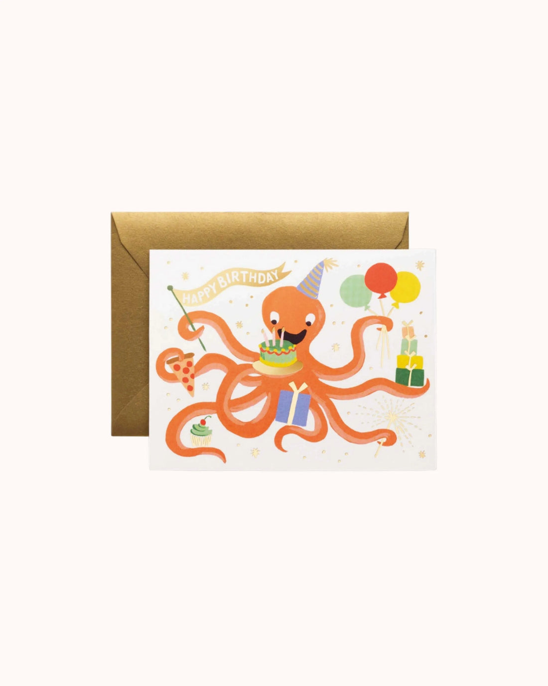 Octopus Birthday Karte