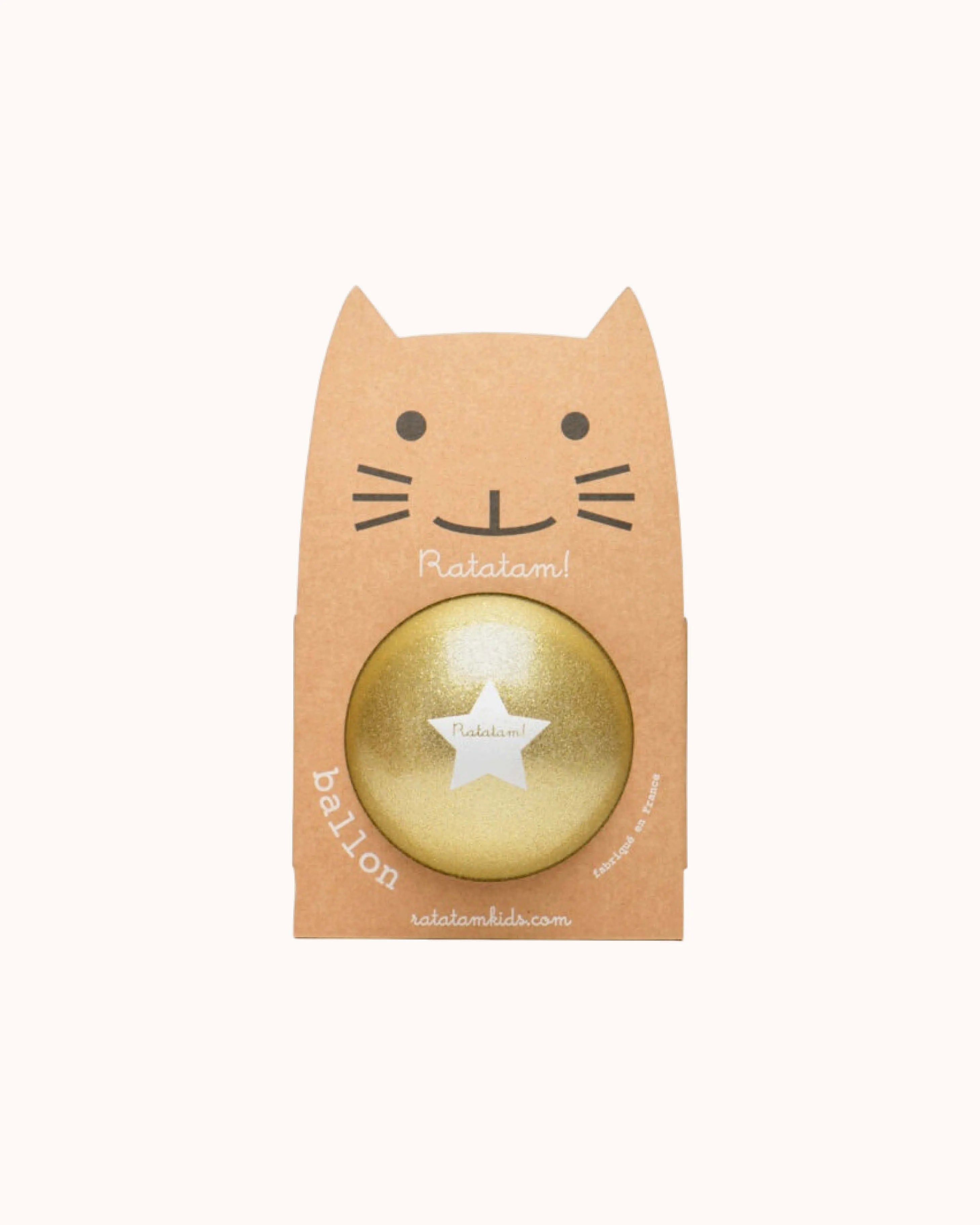Katze Ball in gold