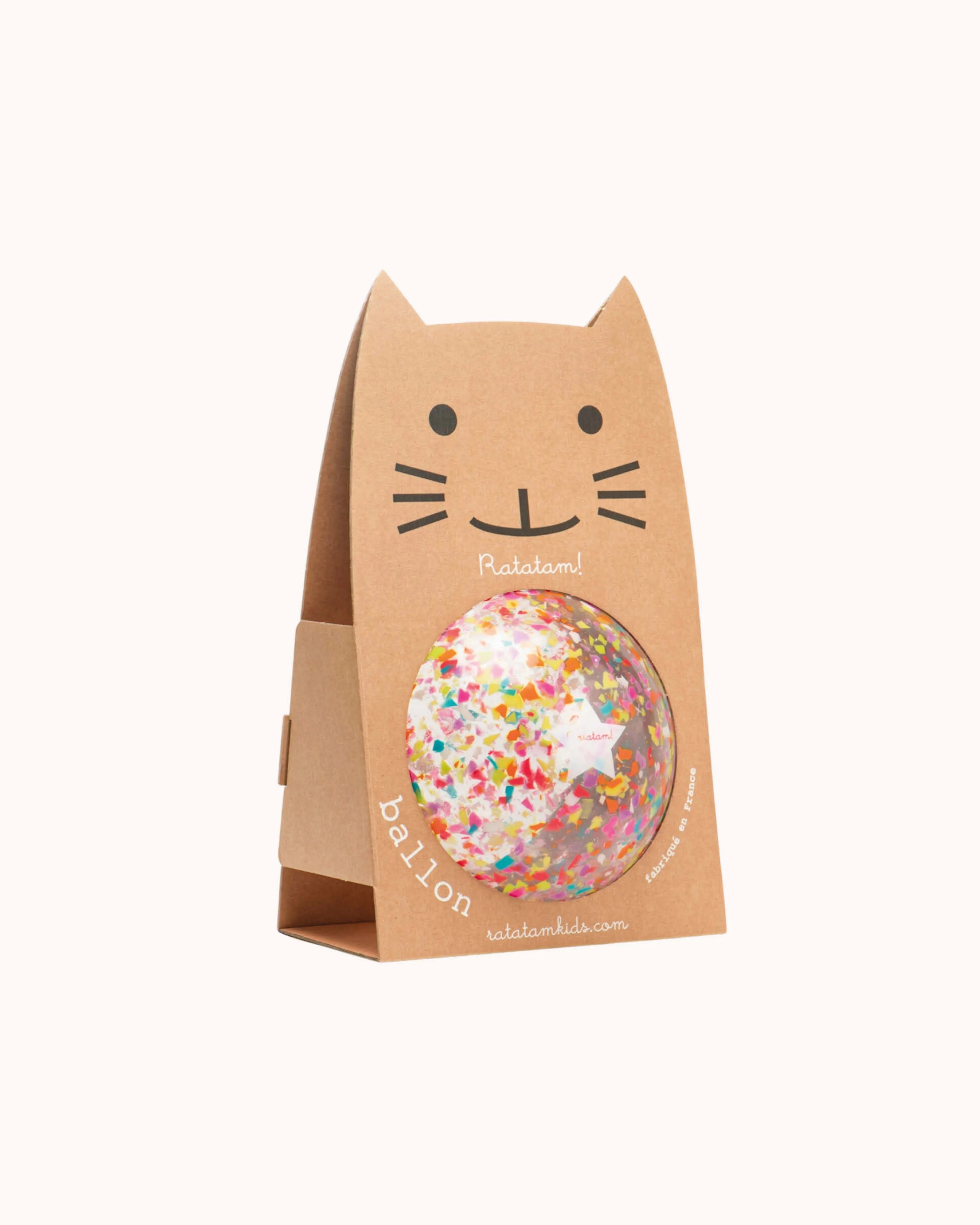 Katze Ball in Konfetti