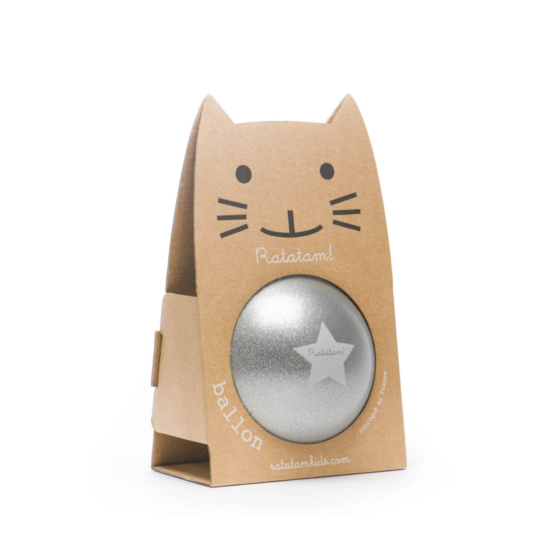 Katze Ball in silber