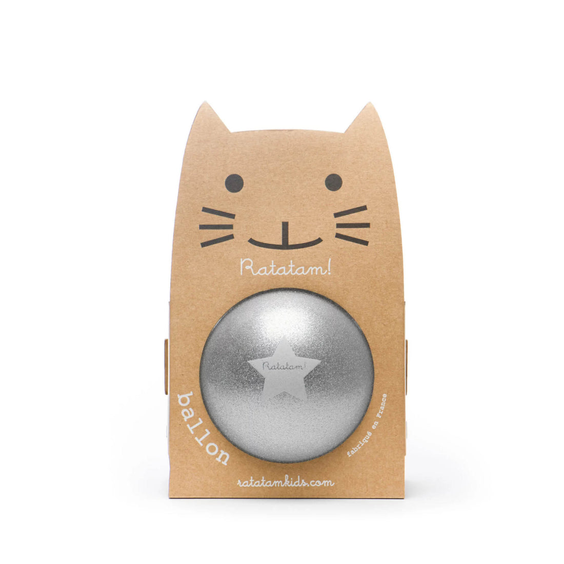 Katze Ball in silber