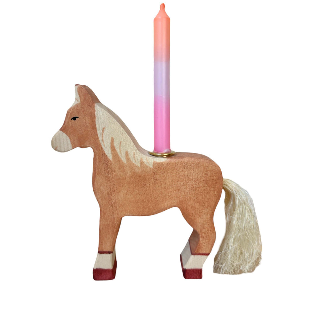 Candle Holder light brown Horse