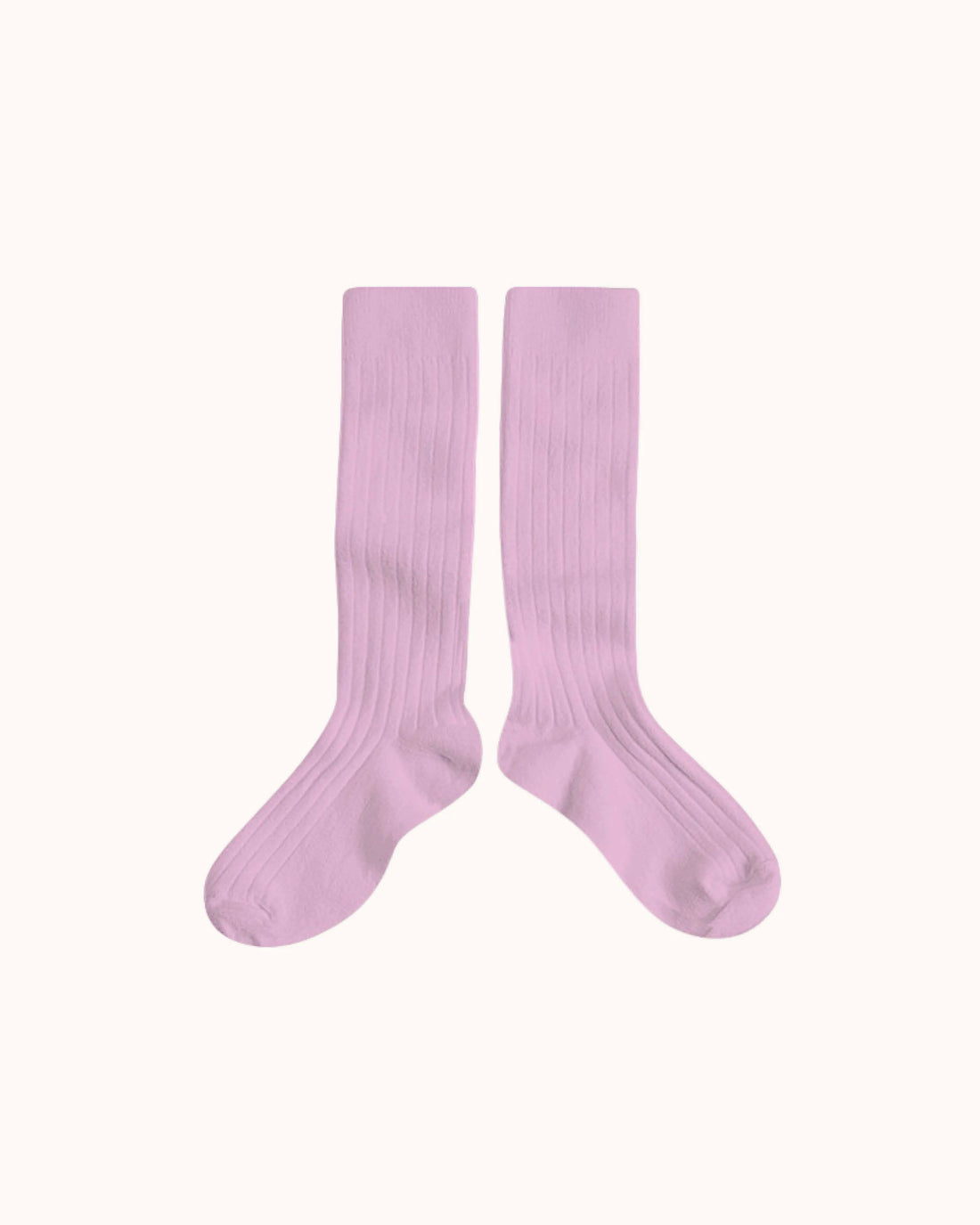 Gerippte Kniestrümpfe La Haute in rose dragée