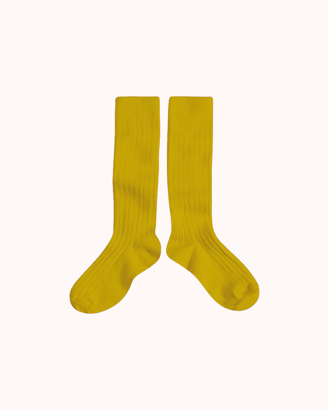 Gerippte Kniestrümpfe La Haute in kiwi doré