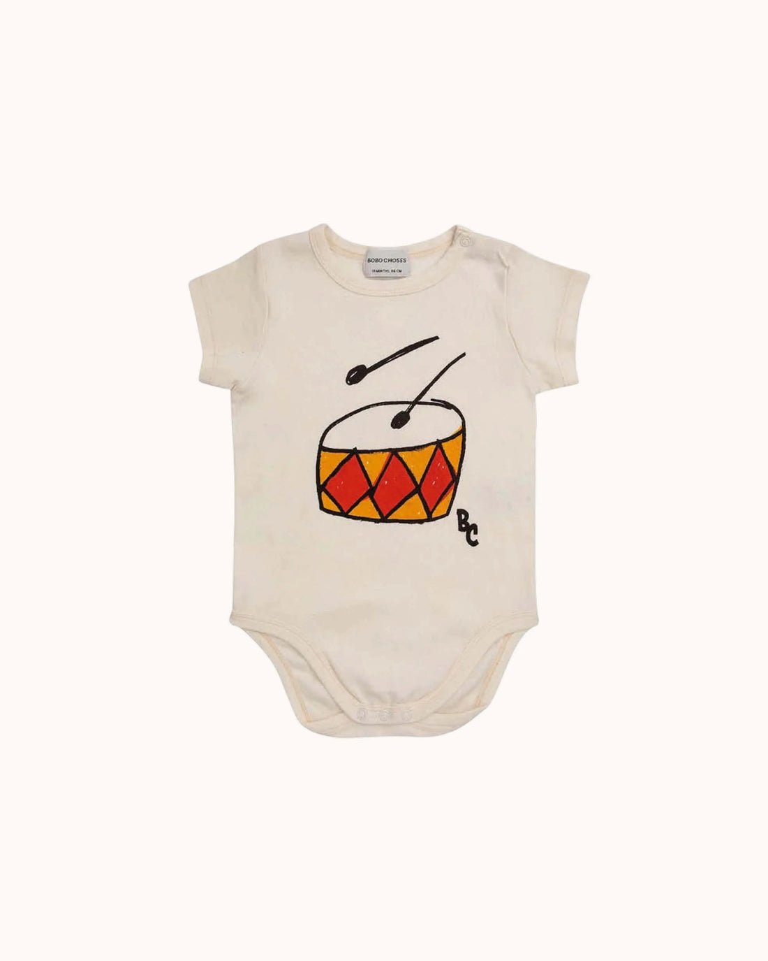 Kurzärmliger Baby Body mit Trommel