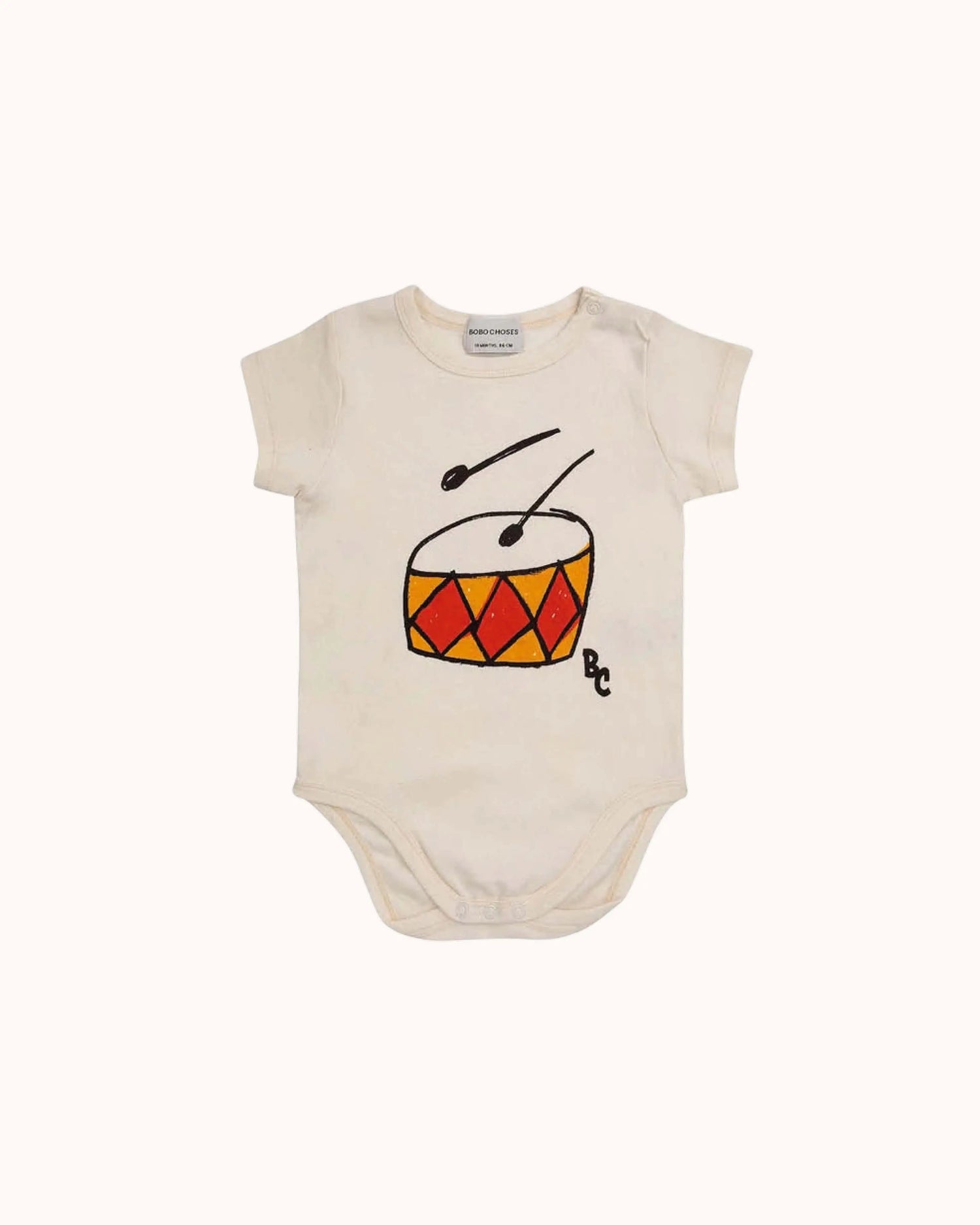Kurzärmliger Baby Body mit Trommel
