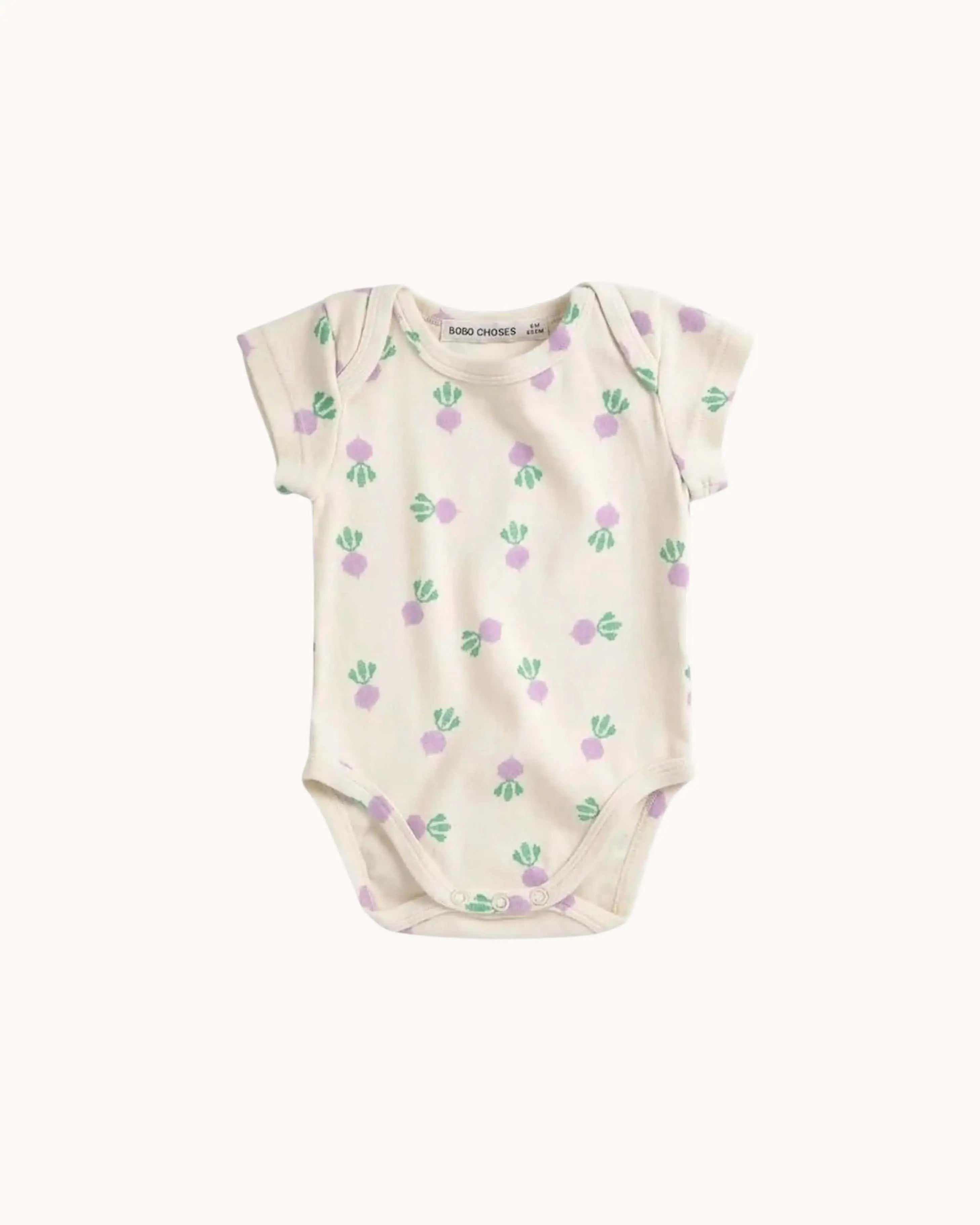 Kurzärmliger Baby Body Pixel Sugar Beet All Over