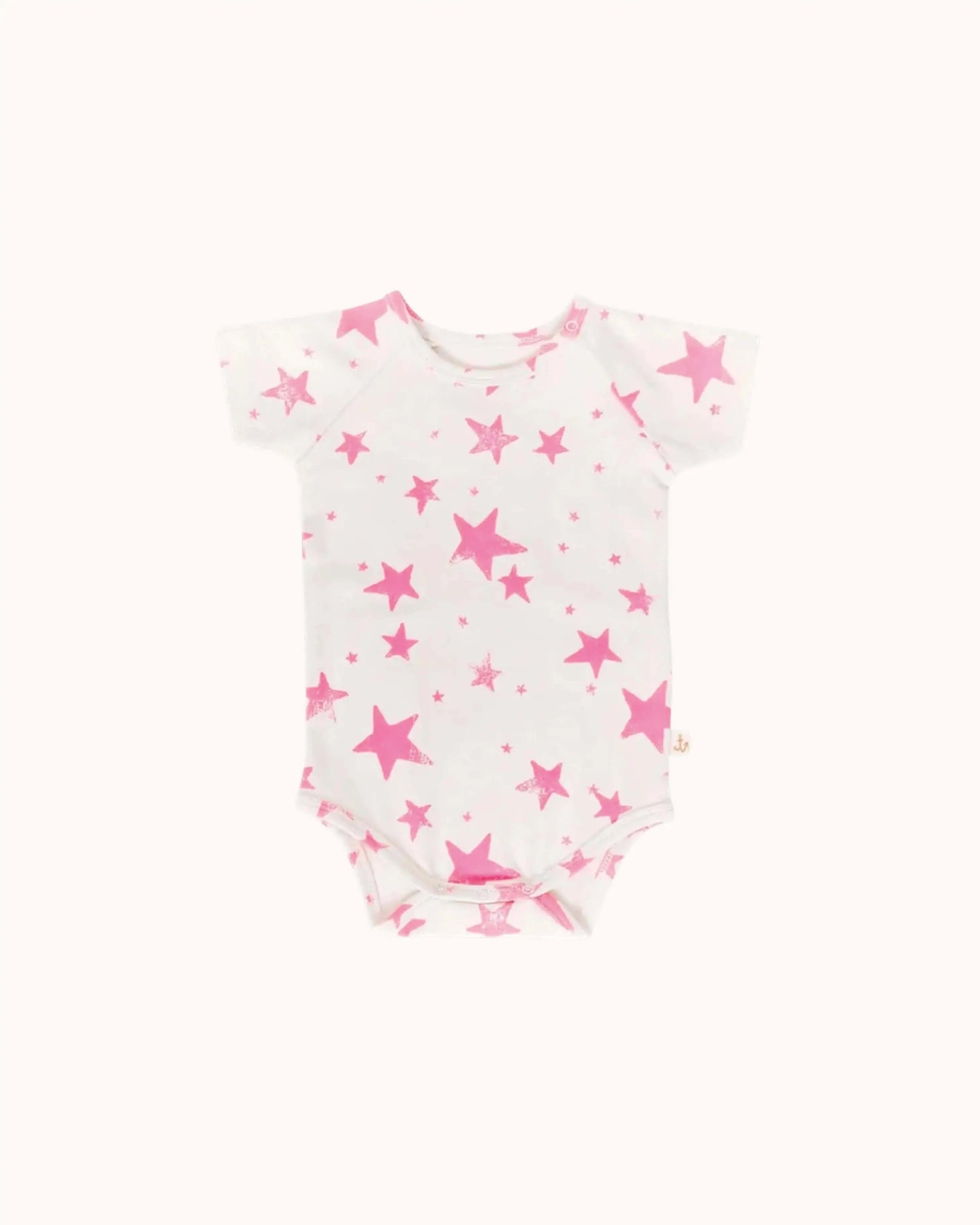 Short-sleeved Baby Body Pink Stars