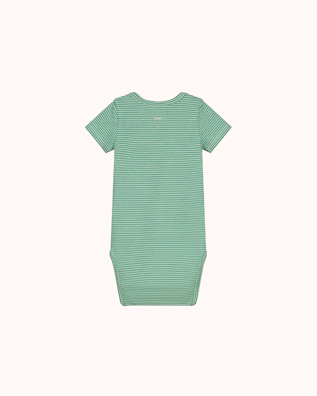 Short-sleeved Baby Body in bright green/cream