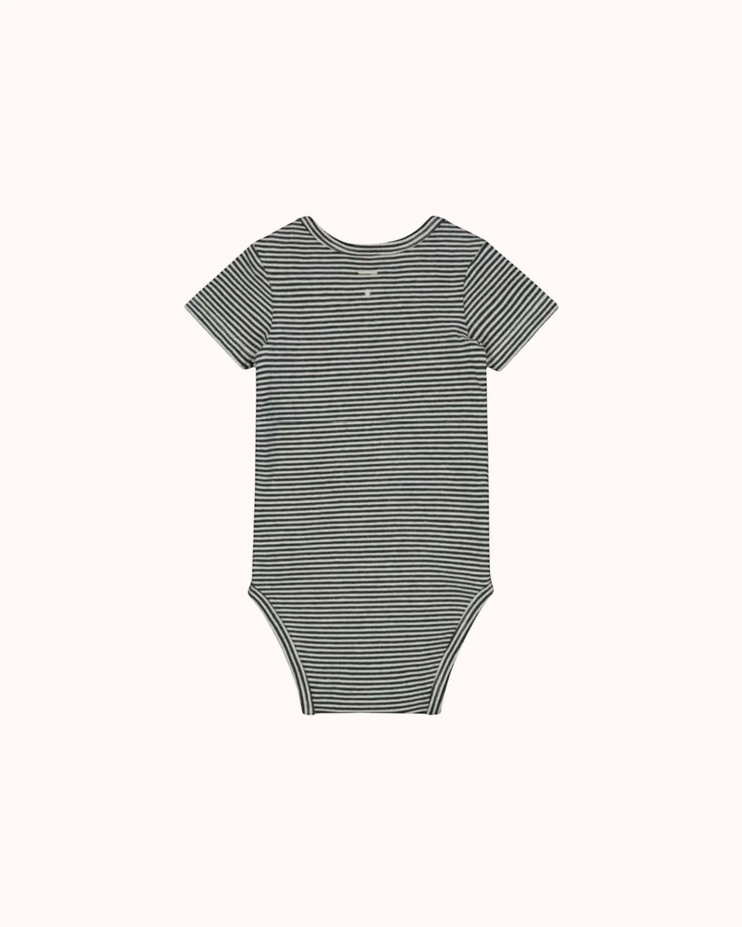 Kurzärmliger Baby Body in nearly black/cream