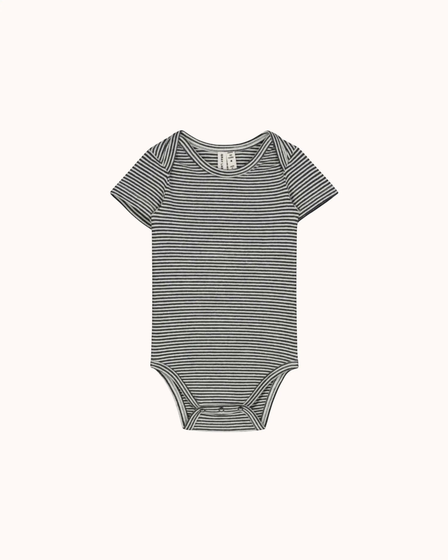 Kurzärmliger Baby Body in nearly black/cream