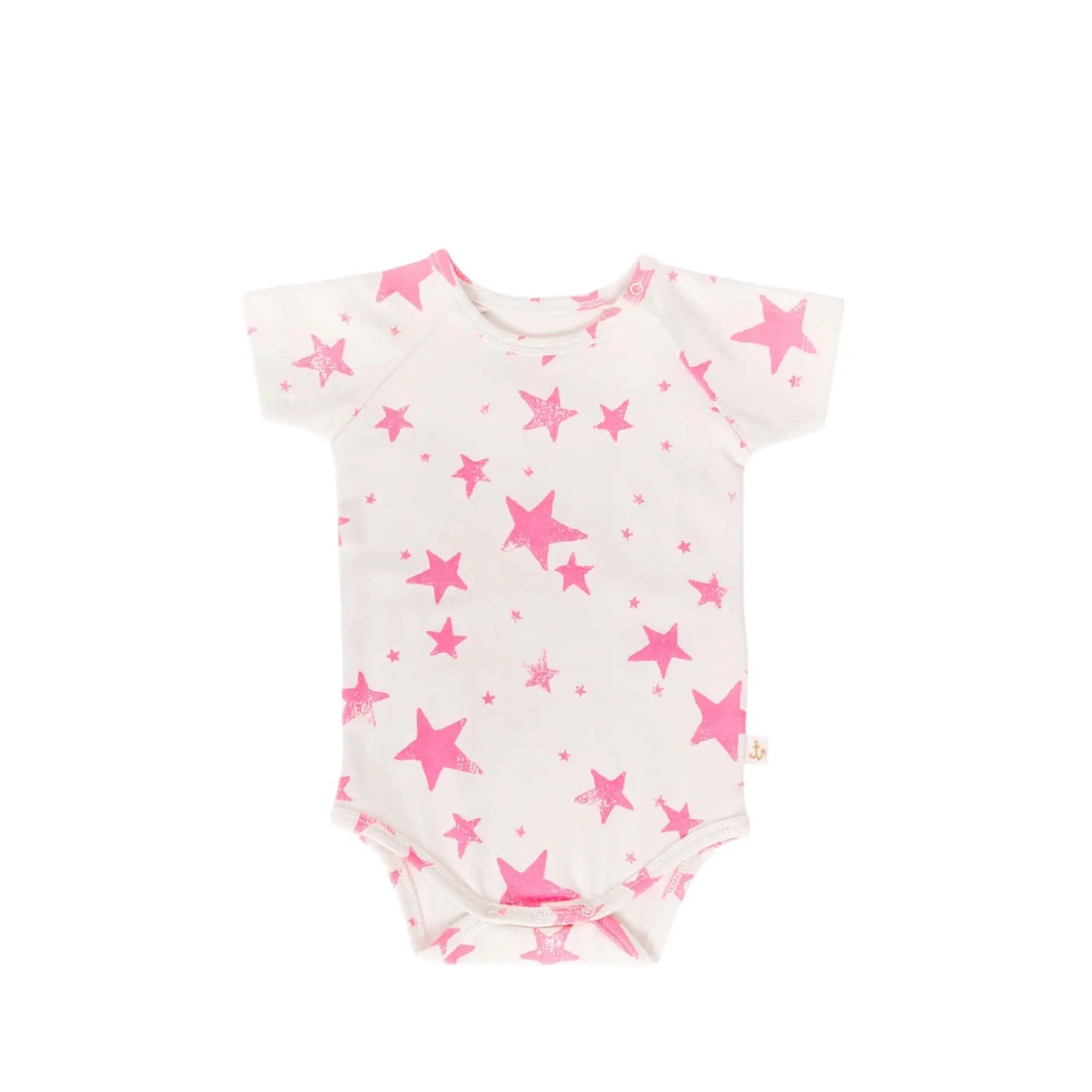Short-sleeved Baby Body Pink Stars