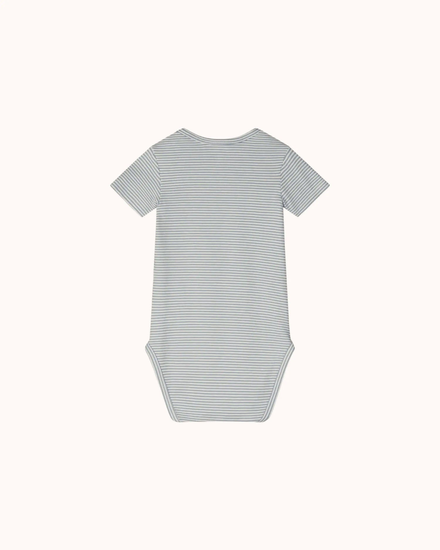 Short-sleeved Baby Body in stone gray/cream