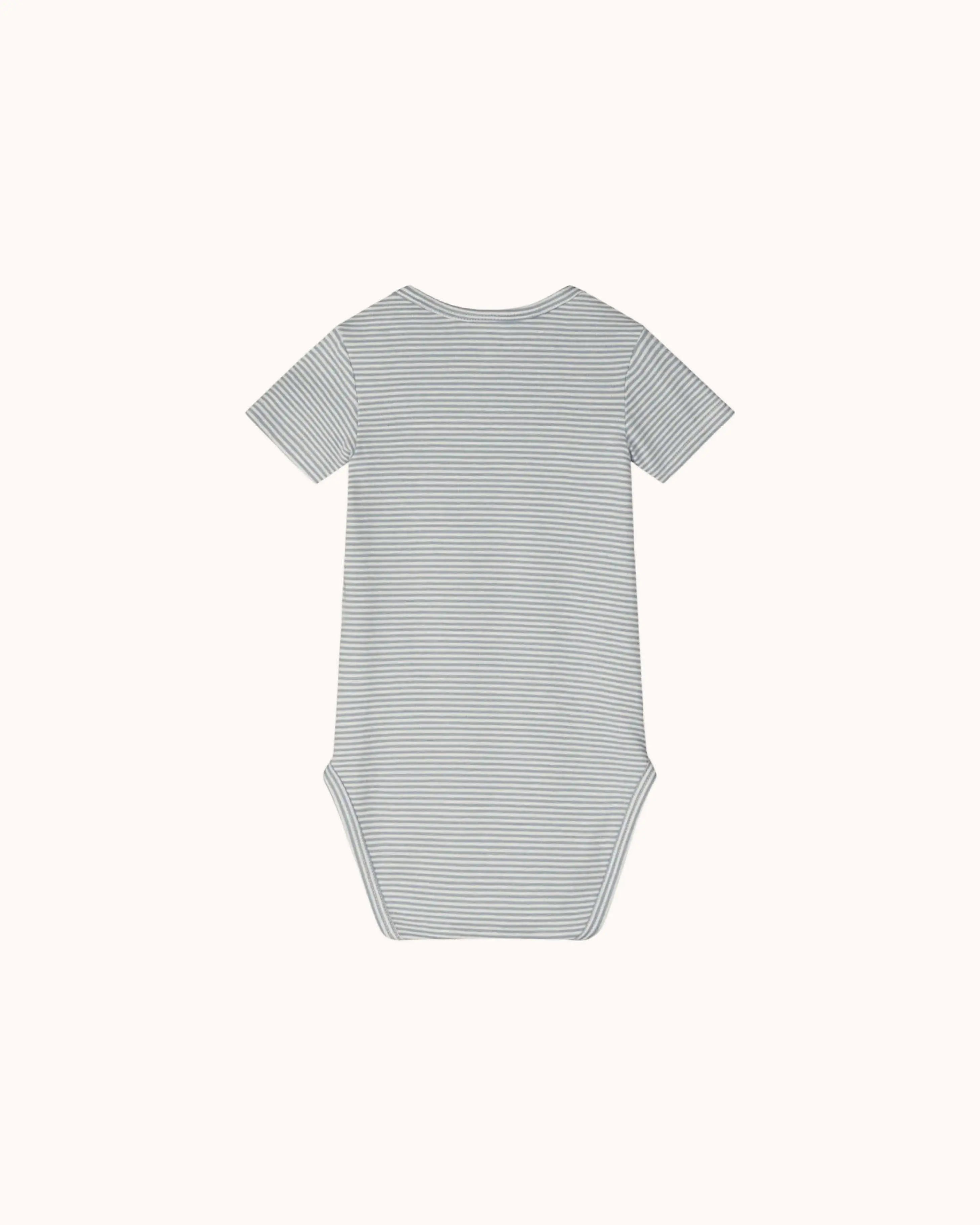 Kurzärmliger Baby Body in stone gray/cream