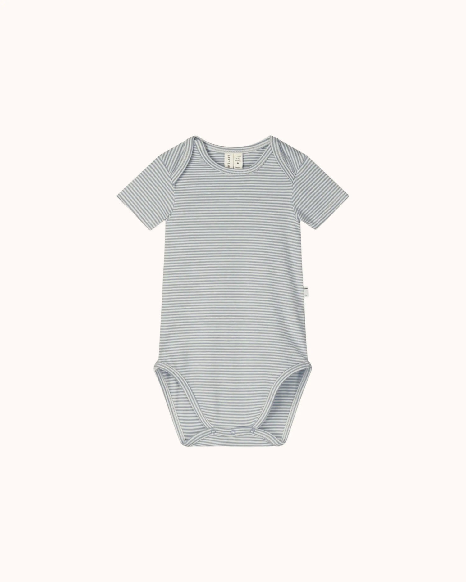 Short-sleeved Baby Body in stone gray/cream
