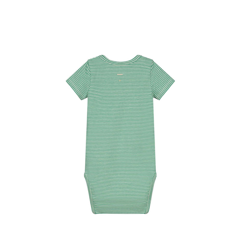 Kurzärmliger Baby Body in bright green/cream