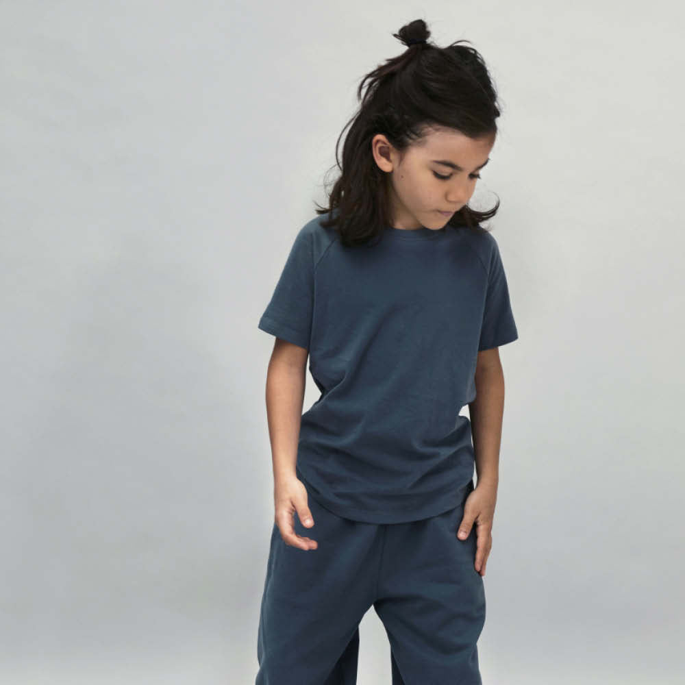Kurzärmliges T-Shirt in blue grey