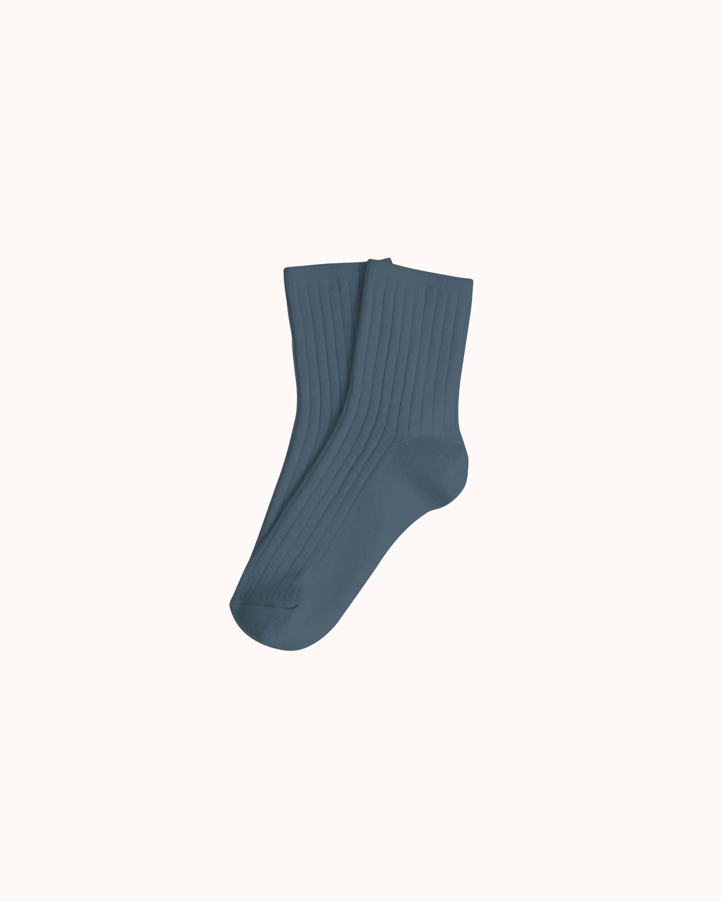 Gerippte Socken La Mini in bleu cendré