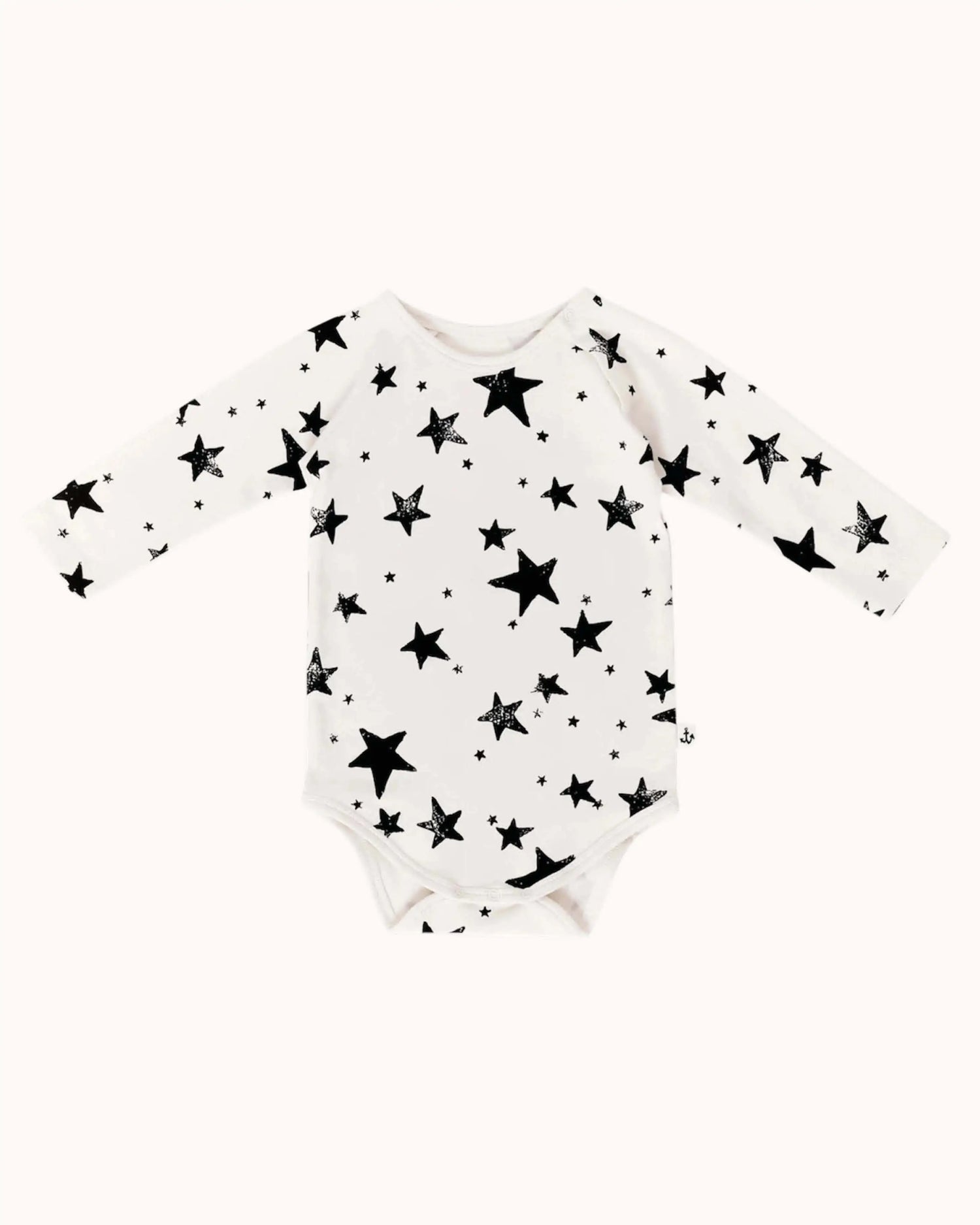 Long-sleeved Baby Body Black Stars