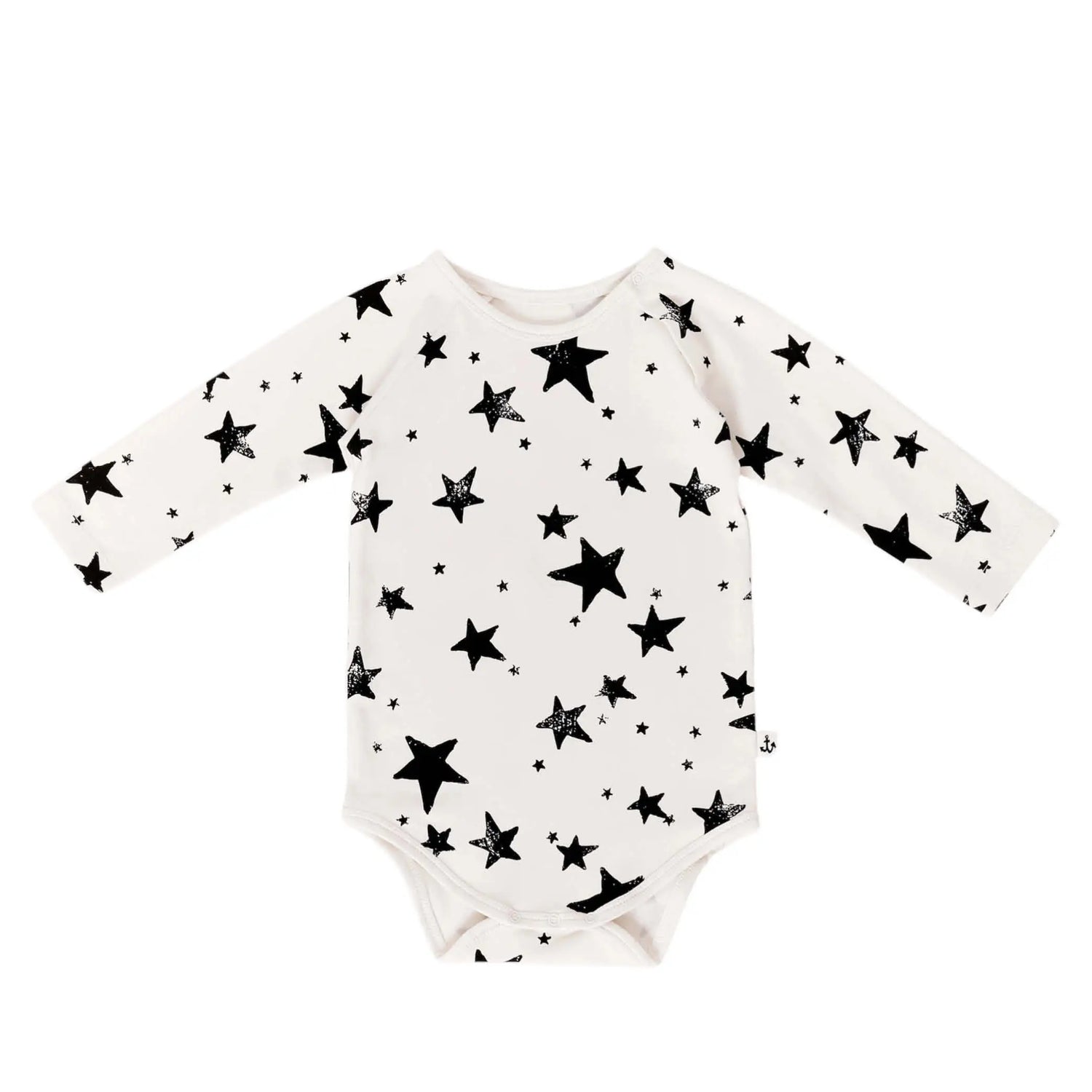 Long-sleeved Baby Body Black Stars