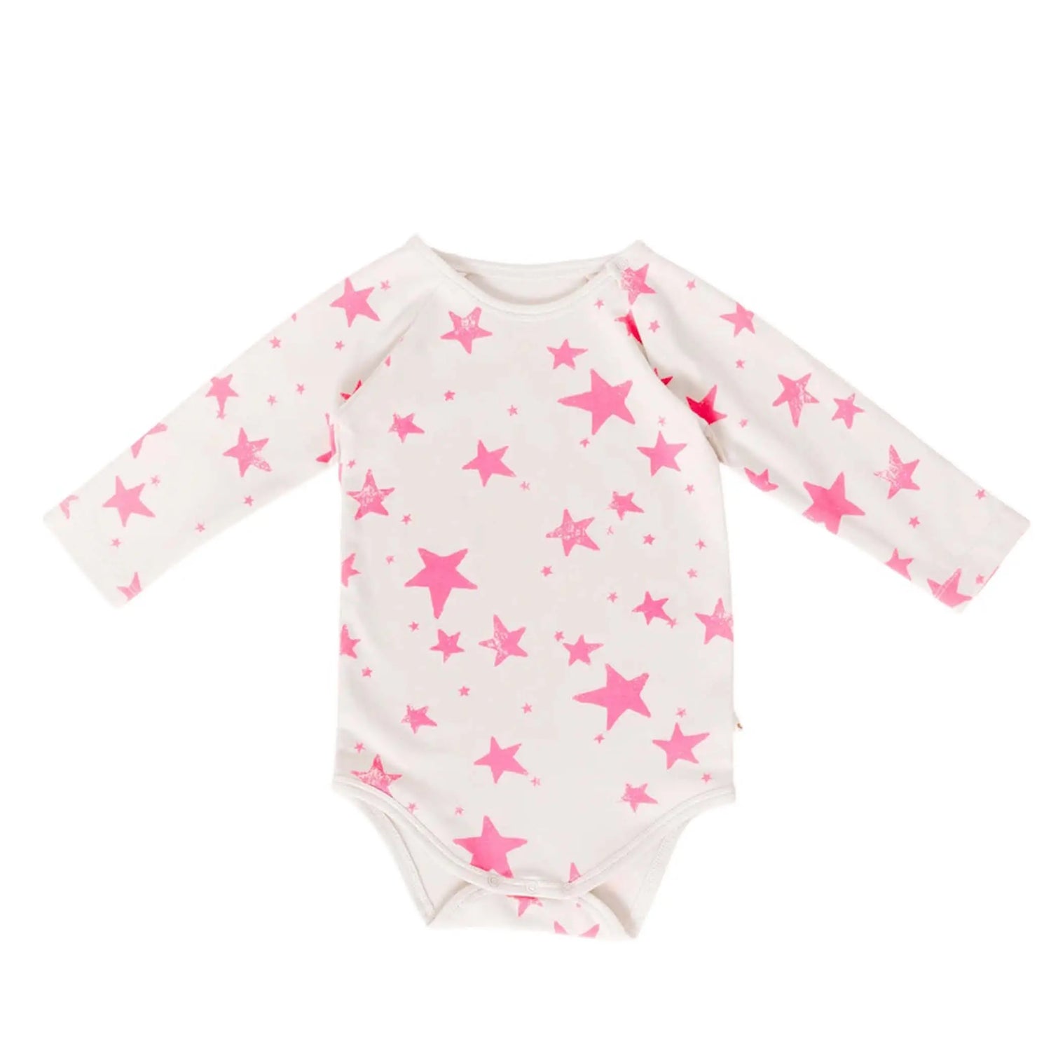 Long-sleeved Baby Body Pink Stars