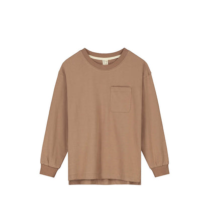 T-shirt à manches longues avec poche avant en biscuit