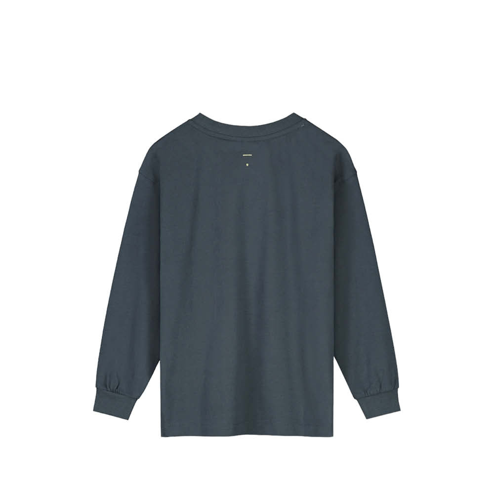 Langärmliges T-Shirt mit Vordertasche in blue grey