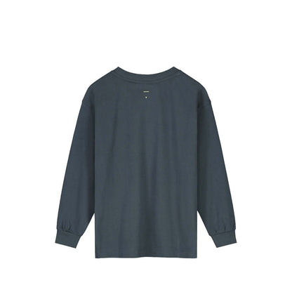 Langärmliges T-Shirt mit Vordertasche in blue grey