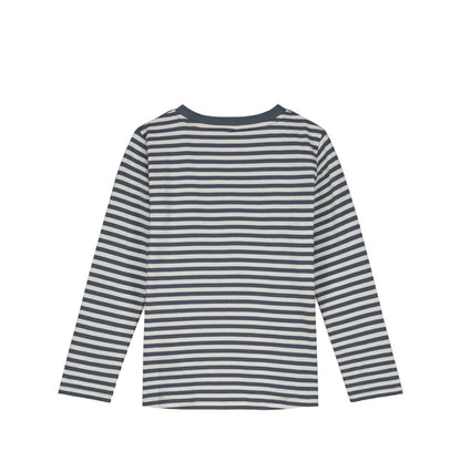 Long-sleeved T-Shirt in blue grey/off-white