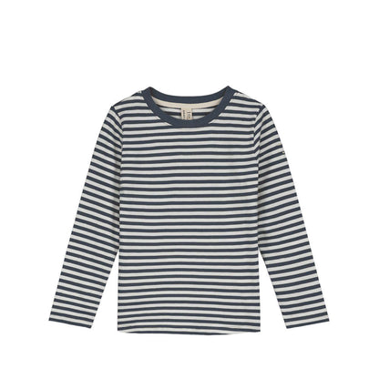 Long-sleeved T-Shirt in blue grey/off-white
