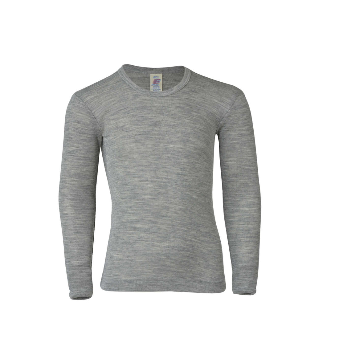 Wool/Silk long-sleeved T-Shirt in gray melange