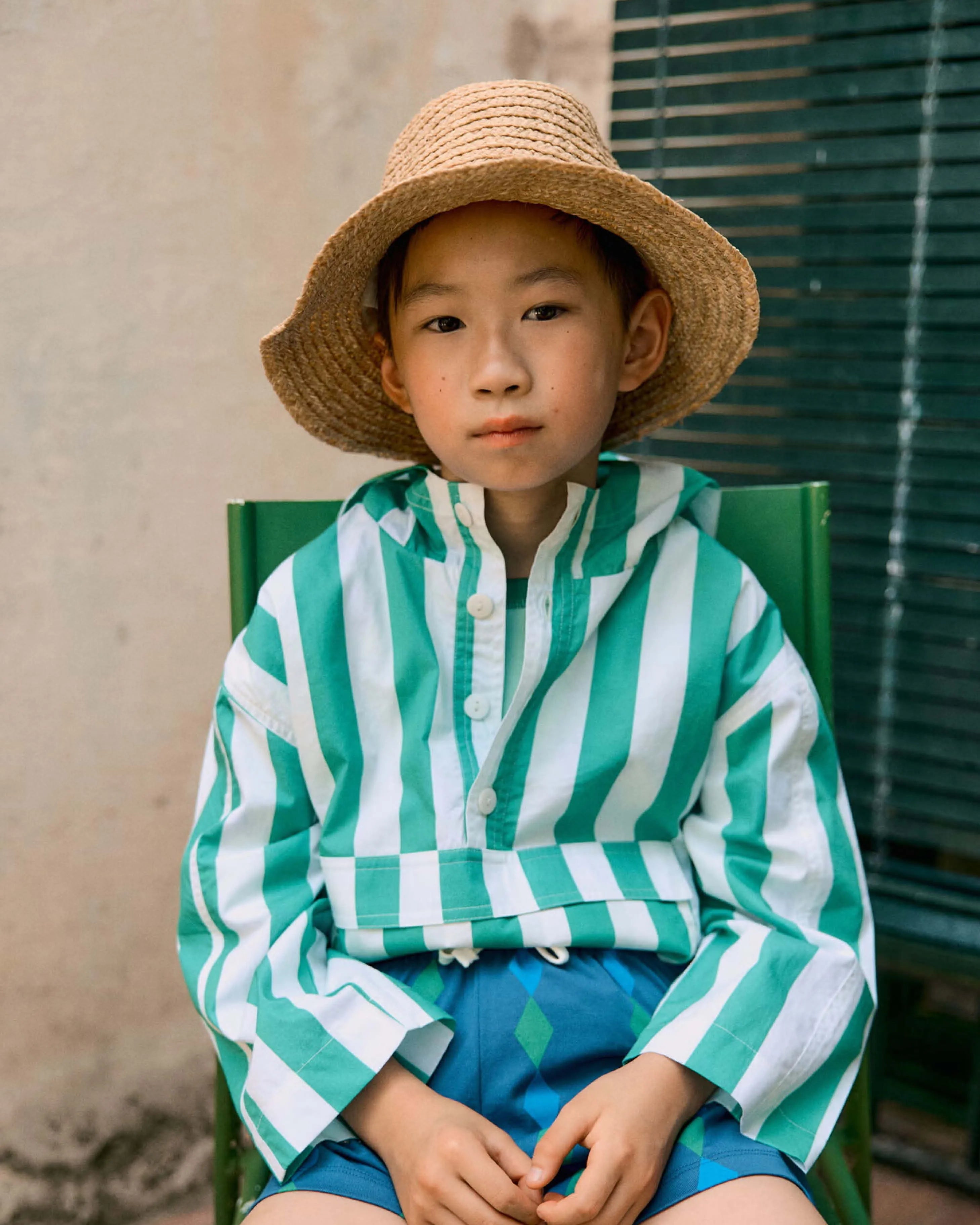 Light Jacket in emerald striped