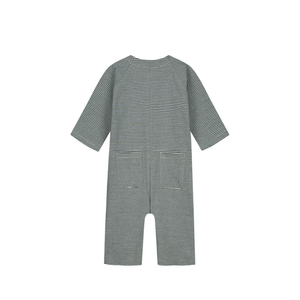 Baby Overall in blue grey/cream