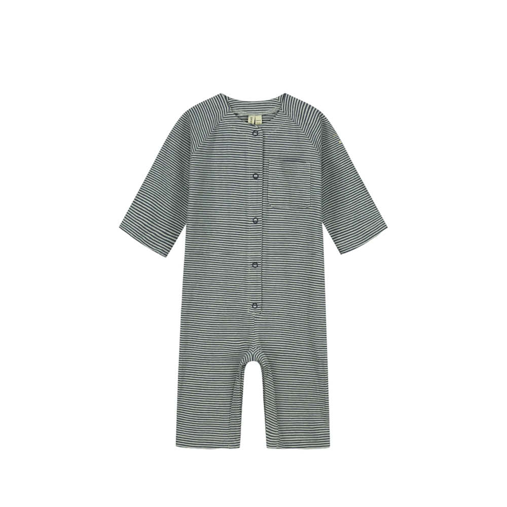 Baby Overall in blue grey/cream