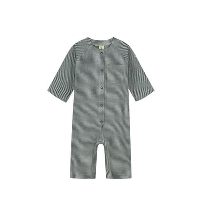 Baby Overall in blue grey/cream