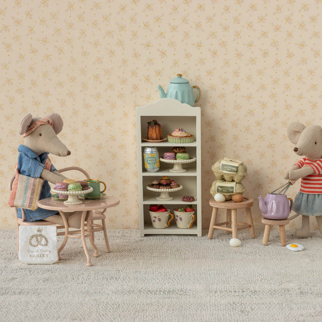 Mäuse Café Set in pale pink