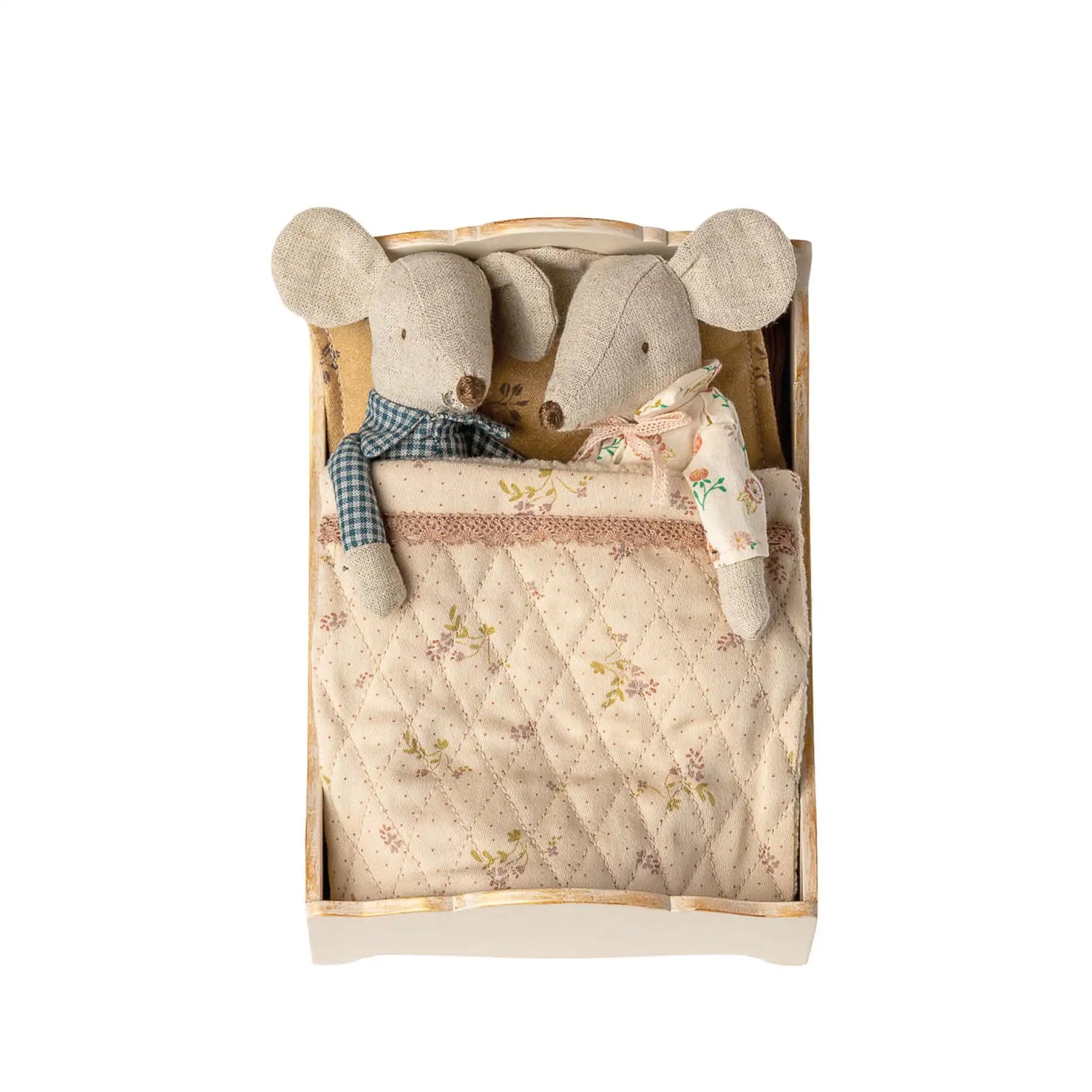 Mäuse Holzbett in creme